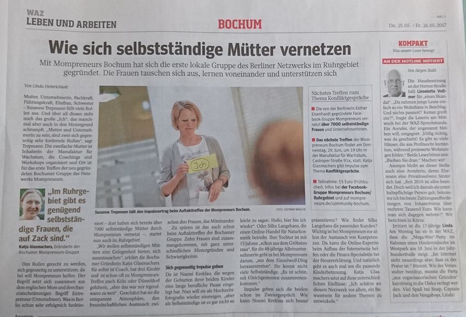 Mompreneurs Ruhrgebiet WAZ 25.05017